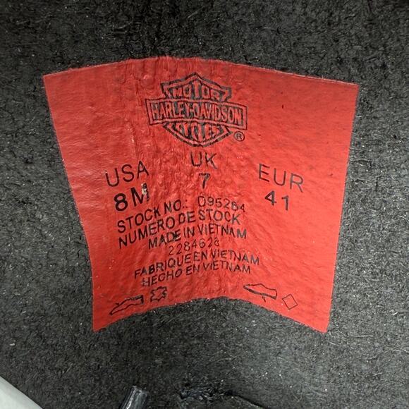 Harley Davidson Ranger Combat Boots Black Leather Zip Buckle Mens size US 8 M - Picture 8 of 15